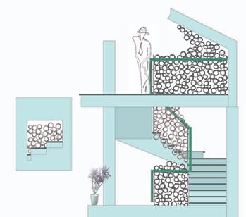 схема фигурной лестницы в масштабе